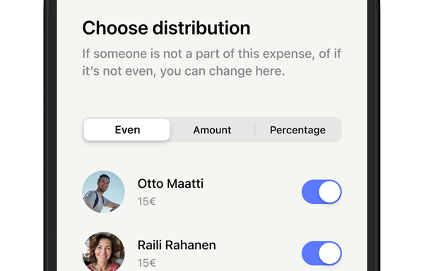 MobilePay split function