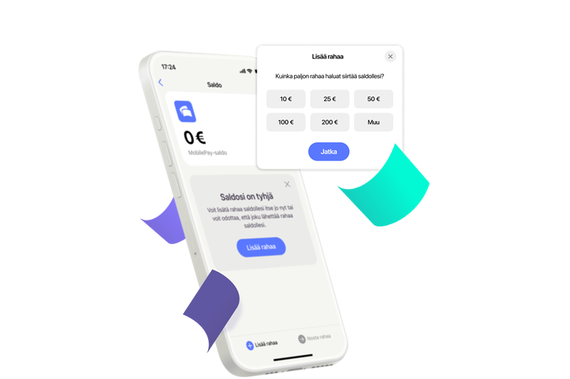 mobile pay saldoon lisätään rahaa