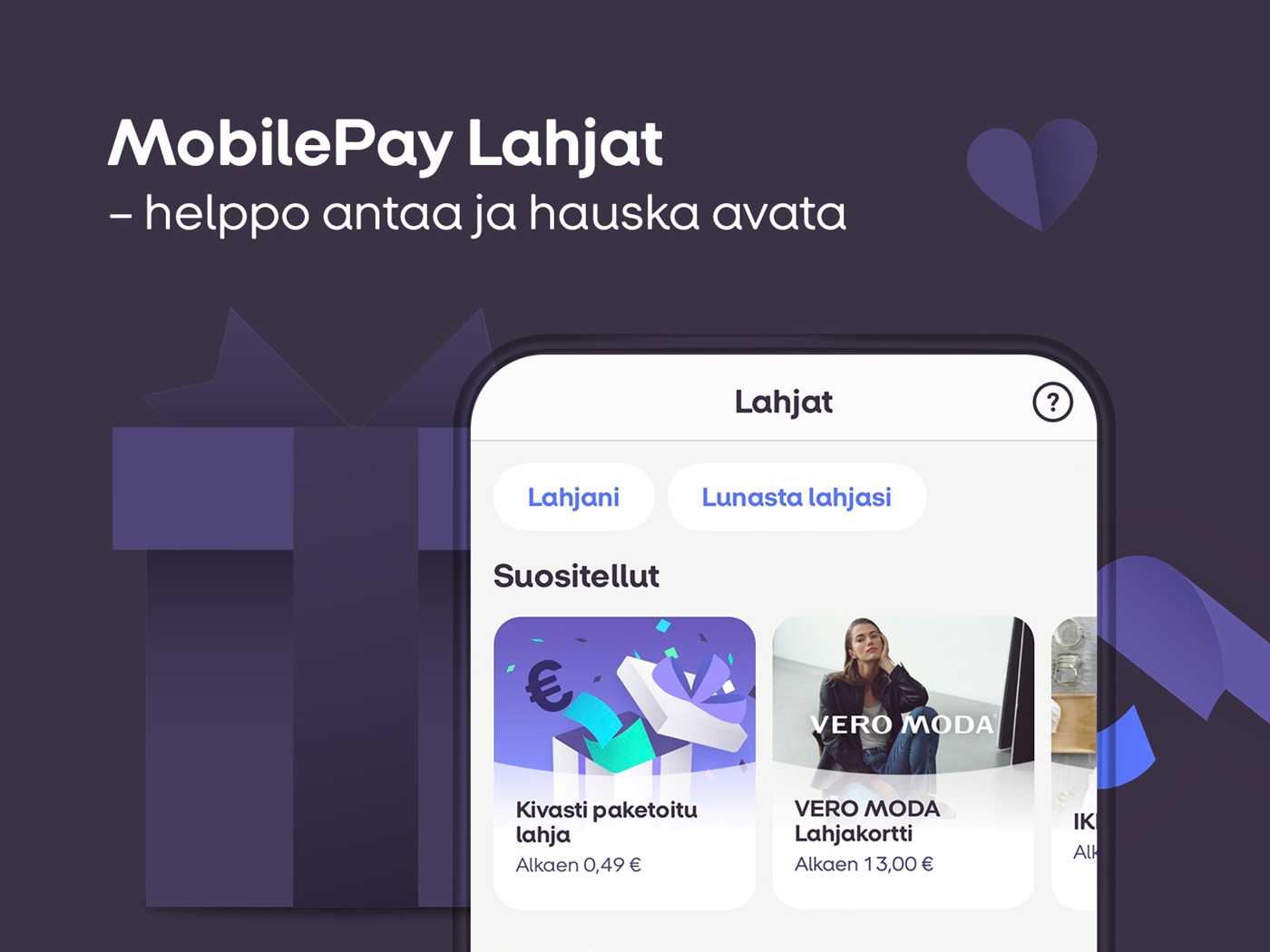 Onnistuneen lahjan antaminen on nyt helpompaa kuin koskaan – MobilePaylla voit jatkossa lähettää myös lahjakortteja