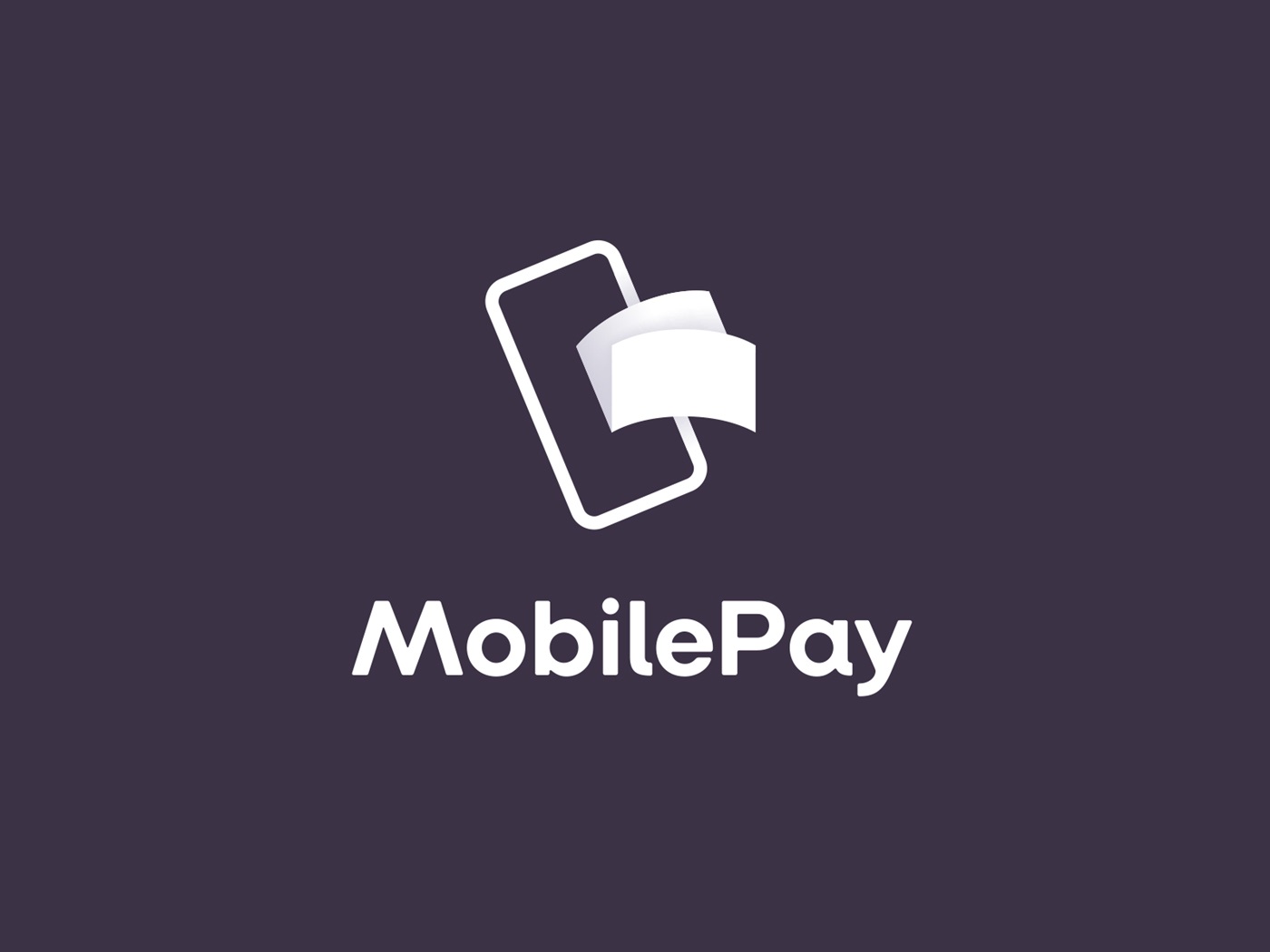 MobilePay logo tummalla taustalla