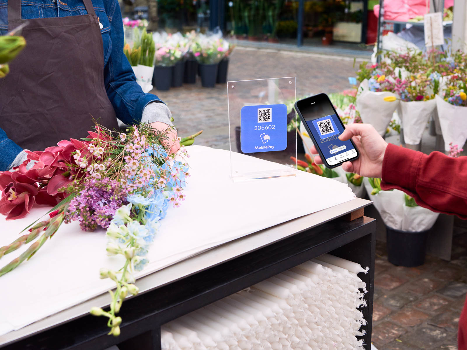 MobilePaylla maksaminen kukkakaupassa