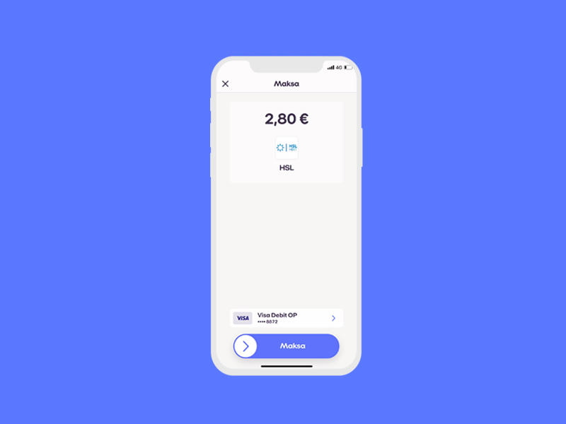 HSL matkalipun maksun hyväksyminen MobilePay sovelluksessa